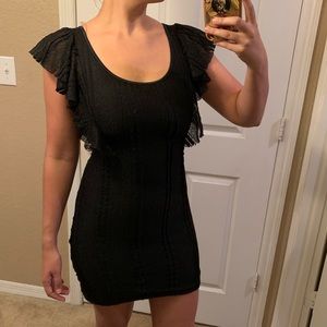 Beautiful backless black lace dress